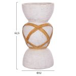ΔΙΑΚΟΣΜΗΤΙΚΟ ΒΑΖΟ ΔΑΠΕΔΟΥ MAYNARD HM4672.02L TERRACOTTA ΛΕΥΚΟ--RATTAN Φ32x62.5Υεκ. - Image 2