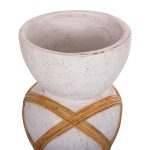 ΔΙΑΚΟΣΜΗΤΙΚΟ ΒΑΖΟ ΔΑΠΕΔΟΥ MAYNARD HM4672.02L TERRACOTTA ΛΕΥΚΟ--RATTAN Φ32x62.5Υεκ. - Image 4