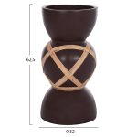 ΔΙΑΚΟΣΜΗΤΙΚΟ ΒΑΖΟ ΔΑΠΕΔΟΥ MAYNARD HM4672.07L TERRACOTTA ΣΟΚΟΛΑΤΙ-RATTAN Φ32x62.5Υεκ - Image 2