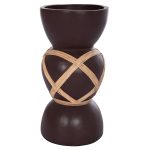 ΔΙΑΚΟΣΜΗΤΙΚΟ ΒΑΖΟ ΔΑΠΕΔΟΥ MAYNARD HM4672.07L TERRACOTTA ΣΟΚΟΛΑΤΙ-RATTAN Φ32x62.5Υεκ - Image 3
