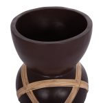 ΔΙΑΚΟΣΜΗΤΙΚΟ ΒΑΖΟ ΔΑΠΕΔΟΥ MAYNARD HM4672.07L TERRACOTTA ΣΟΚΟΛΑΤΙ-RATTAN Φ32x62.5Υεκ - Image 5