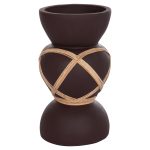 ΔΙΑΚΟΣΜΗΤΙΚΟ ΒΑΖΟ ΔΑΠΕΔΟΥ MAYNARD HM4672.07S TERRACOTTA ΣΟΚΟΛΑΤΙ-RATTAN Φ27.5x50Υεκ