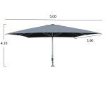 ΕΠΑΓΓΕΛΜΑΤΙΚΗ ΟΜΠΡΕΛΑ ΑΛΟΥΜΙΝΙΟΥ 5x5m POLLIN HM6606.01 ΑΚΡΥΛΙΚΟ ΠΑΝΙ ΓΚΡΙ - Image 2