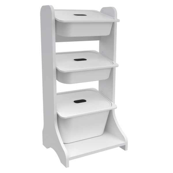 ΕΠΙΠΛΟ ΑΠΟΘΗΚΕΥΣΗΣ FRED HM18207.01 ΛΕΥΚΗ ΜΕΛΑΜΙΝΗ 44x35x90Υεκ.