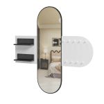 ΕΠΙΠΛΟ ΕΙΣΟΔΟΥ ΜΕ ΚΑΘΡΕΦΤΗ CHERYL HM9049.11 ΛΕΥΚΗ ΜΕΛΑΜΙΝΗ-ΜΑΥΡΟ ΜΑΡΜΑΡΟ 125x40x120Yεκ. - Image 3