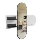 ΕΠΙΠΛΟ ΕΙΣΟΔΟΥ ΜΕ ΚΑΘΡΕΦΤΗ CHERYL HM9049.11 ΛΕΥΚΗ ΜΕΛΑΜΙΝΗ-ΜΑΥΡΟ ΜΑΡΜΑΡΟ 125x40x120Yεκ. - Image 4