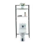 ΕΠΙΠΛΟ ΠΛΥΝΤΗΡΙΟΥ-ΡΑΦΙΕΡΑ HYGI HM18072.02 ΜΕΤΑΛΛΟ ΜΑΥΡΟ-MDF ΛΕΥΚΟ 64x25x156Υεκ. - Image 3