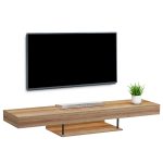 ΕΠΙΠΛΟ ΤΗΛΕΟΡΑΣΗΣ ΤΟΙΧΟΥ ME LED SAVOR HM18381.01 ΜΕΛΑΜΙΝΗ ΣΕ OAK 150x29,5x22Υεκ
