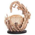 ΕΠΙΤΡΑΠΕΖΙΟ ΔΙΑΚΟΣΜΗΤΙΚΟ ΦΩΤΙΣΤΙΚΟ ASHIN HM4438 DRIFTWOOD--RATTAN 30x30x49Υεκ. - Image 3
