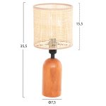 ΕΠΙΤΡΑΠΕΖΙΟ ΦΩΤΙΣΤΙΚΟ LYKTUR HM4709 ΜΠΕΖ ΚΑΠΕΛΟ WICKER-ΞΥΛΙΝΗ ΒΑΣΗ Φ15,5x35,5Υεκ. - Image 2