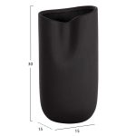 ΕΠΙΤΡΑΠΕΖΙΟ ΚΕΡΑΜΙΚΟ ΔΙΑΚΟΣΜΗΤΙΚΟ GLAΖΕ HM4607.02 ΜΑΥΡΟ ΜΑΤ 15x15x30Υεκ - Image 2