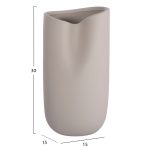 ΕΠΙΤΡΑΠΕΖΙΟ ΚΕΡΑΜΙΚΟ ΔΙΑΚΟΣΜΗΤΙΚΟ GLAΖΕ HM4607.03 ΓΚΡΙ ΜΑΤ 15x15x30Υεκ - Image 2