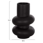 ΕΠΙΤΡΑΠΕΖΙΟ ΚΕΡΑΜΙΚΟ ΔΙΑΚΟΣΜΗΤΙΚΟ ROOK HM4627.02 ΜΑΥΡΟ ΜΑΤ Φ16x25,5Υεκ - Image 2
