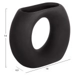 ΕΠΙΤΡΑΠΕΖΙΟ ΚΕΡΑΜΙΚΟ ΔΙΑΚΟΣΜΗΤΙΚΟ ELLIPTO HM4646.02 ΜΑΥΡΟ ΜΑΤ 18x6,5x14Υεκ - Image 2