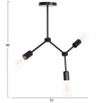 ΦΩΤΙΣΤΙΚΟ ΟΡΟΦΗΣ 3-ΦΩΤΟ LIGHTY HM7404.11 ΜΕΤΑΛΛΟ ΣΕ ΜΑΥΡΟ 52x5x48Υεκ. - Image 2