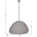 ΦΩΤΙΣΤΙΚΟ ΟΡΟΦΗΣ ΚΡΕΜΑΣΤΟ JAYLEN HM4703.03XL FIBER CEMENT ΓΚΡΙ 74x68x50-70Υεκ. - Image 2