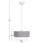 ΦΩΤΙΣΤΙΚΟ ΟΡΟΦΗΣ ΚΥΛΙΝΔΡΙΚΟ KRIKS HM4706.01 PVC ΣΕ ΛΕΥΚΟ-ΓΚΡΙ Φ30x70Υεκ. - Image 2