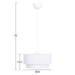 ΦΩΤΙΣΤΙΚΟ ΟΡΟΦΗΣ ΚΥΛΙΝΔΡΙΚΟ KRIKS HM4707.01 PVC ΣΕ ΛΕΥΚΟ Φ30x70Υεκ. - Image 2