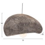 ΦΩΤΙΣΤΙΚΟ ΟΡΟΦΗΣ ΜΕ ΟΨΗ ΠΕΤΡΑΣ STONER (M) HM4418.04 ΓΚΡΙ--55x45x40Υεκ. - Image 2