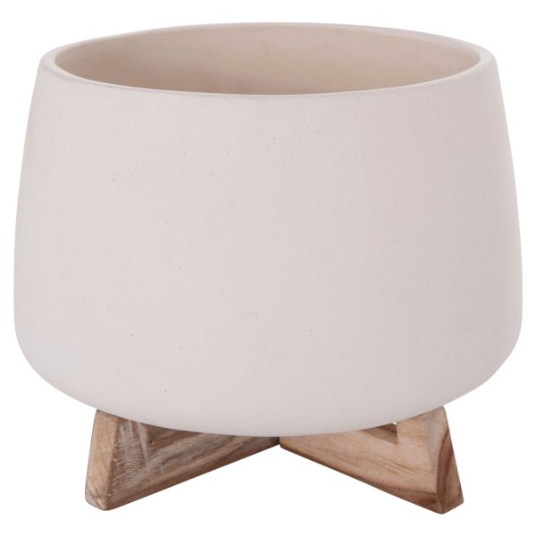 ΓΛΑΣΤΡΑ ΕΣ.ΧΩΡΟΥ FRELLO HM4674.02L ΛΕΥΚΟ FIBER CEMENT--TEAK ΒΑΣΗ 29x29x23,5Υεκ.
