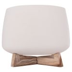 ΓΛΑΣΤΡΑ ΕΣ.ΧΩΡΟΥ FRELLO HM4674.02L ΛΕΥΚΟ FIBER CEMENT--TEAK ΒΑΣΗ 29x29x23,5Υεκ. - Image 3