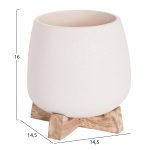 ΓΛΑΣΤΡΑ ΕΣ.ΧΩΡΟΥ FRELLO HM4674.02S ΛΕΥΚΟ FIBER CEMENT--TEAK ΒΑΣΗ 14,5x14,5x16Υεκ. - Image 2