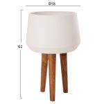 ΓΛΑΣΤΡΑ ΕΣΩΤ.ΧΩΡΟΥ QUAN HM4680.02L FIBER CEMENT ΛΕΥΚΟ--ΒΑΣΗ TEAK Φ38x62Υεκ - Image 2