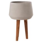 ΓΛΑΣΤΡΑ ΕΣΩΤ.ΧΩΡΟΥ QUAN HM4680.03L FIBER CEMENT ΓΚΡΙ--ΒΑΣΗ TEAK Φ38x62Υεκ - Image 4