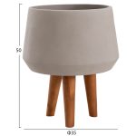 ΓΛΑΣΤΡΑ ΕΣΩΤ.ΧΩΡΟΥ QUAN HM4680.03M FIBER CEMENT ΓΚΡΙ--ΒΑΣΗ TEAK Φ35x50Υεκ - Image 2