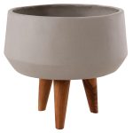 ΓΛΑΣΤΡΑ ΕΣΩΤ.ΧΩΡΟΥ QUAN HM4680.03S FIBER CEMENT ΓΚΡΙ--ΒΑΣΗ TEAK Φ37x36Υεκ