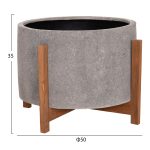 ΓΛΑΣΤΡΑ ΕΣΩΤ.ΧΩΡΟΥ HOFF HM4682.03L FIBER CEMENT ΓΚΡΙ-TEAK ΒΑΣΗ Φ50x35Υεκ - Image 2