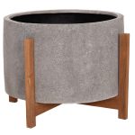 ΓΛΑΣΤΡΑ ΕΣΩΤ.ΧΩΡΟΥ HOFF HM4682.03L FIBER CEMENT ΓΚΡΙ-TEAK ΒΑΣΗ Φ50x35Υεκ