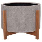 ΓΛΑΣΤΡΑ ΕΣΩΤ.ΧΩΡΟΥ HOFF HM4682.03L FIBER CEMENT ΓΚΡΙ-TEAK ΒΑΣΗ Φ50x35Υεκ - Image 3