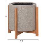 ΓΛΑΣΤΡΑ ΕΣΩΤ.ΧΩΡΟΥ HOFF HM4682.03M FIBER CEMENT ΓΚΡΙ-TEAK ΒΑΣΗ Φ40x39Υεκ - Image 2
