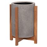 ΓΛΑΣΤΡΑ ΕΣΩΤ.ΧΩΡΟΥ HOFF HM4682.03S FIBER CEMENT ΓΚΡΙ-TEAK ΒΑΣΗ Φ33x42Υεκ