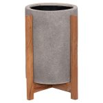 ΓΛΑΣΤΡΑ ΕΣΩΤ.ΧΩΡΟΥ HOFF HM4682.03S FIBER CEMENT ΓΚΡΙ-TEAK ΒΑΣΗ Φ33x42Υεκ - Image 3