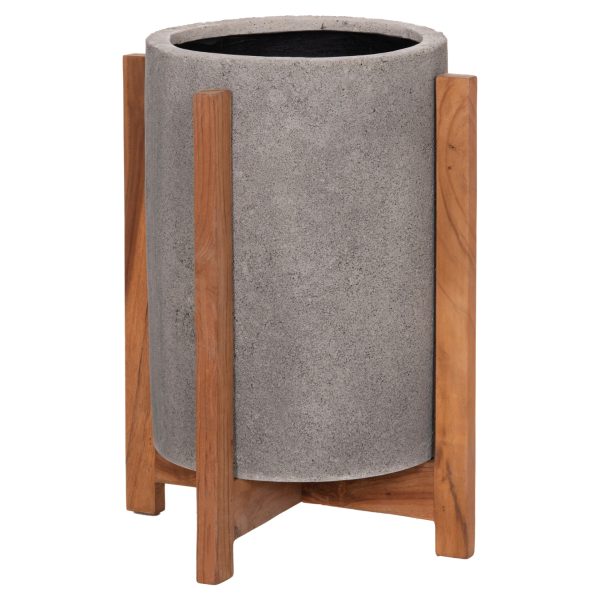 ΓΛΑΣΤΡΑ ΕΣΩΤ.ΧΩΡΟΥ HOFF HM4682.03S FIBER CEMENT ΓΚΡΙ-TEAK ΒΑΣΗ Φ33x42Υεκ