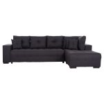 ΓΩΝΙΑΚΟΣ ΚΑΝΑΠΕΣ-ΚΡΕΒΑΤΙ ΜΕ ΑΠΟΘ.ΧΩΡΟ TRENDSTON HM3302.01R ΓΚΡΙ ΥΦΑΣΜΑ 298x177x95Υεκ - Image 4