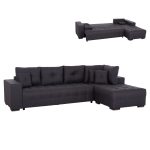 ΓΩΝΙΑΚΟΣ ΚΑΝΑΠΕΣ-ΚΡΕΒΑΤΙ ΜΕ ΑΠΟΘ.ΧΩΡΟ TRENDSTON HM3302.01R ΓΚΡΙ ΥΦΑΣΜΑ 298x177x95Υεκ