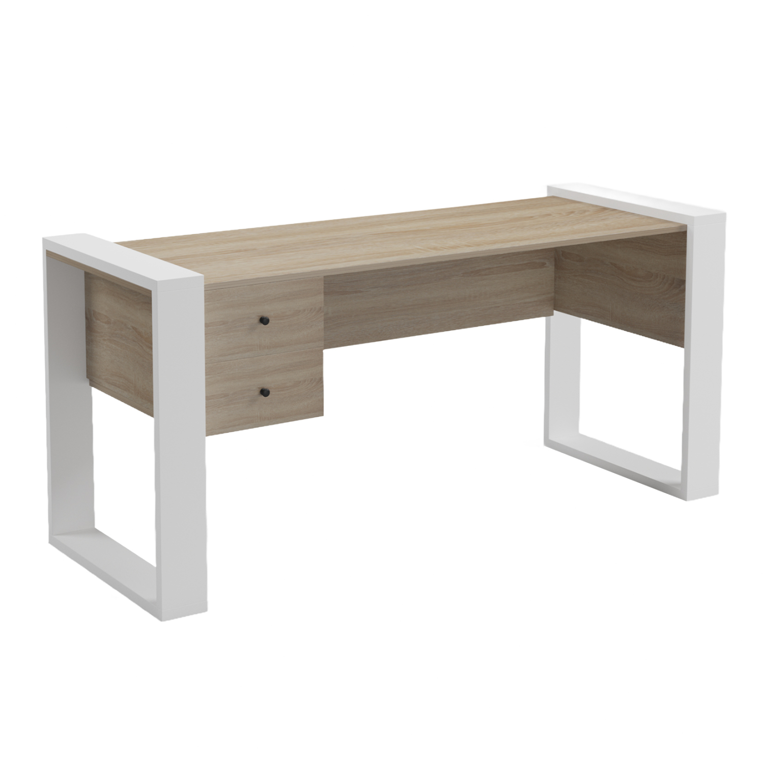 grafeio-me-2-syrtaria-fb9215701-melamini ΓΡΑΦΕΙΟ ΜΕ 2 ΣΥΡΤΑΡΙΑ TONTEL HM2157.01 ΜΕΛΑΜΙΝΗ SONAMA--ΛΕΥΚΑ ΠΟΔΙΑ 160x60x73Υεκ - Image 1