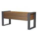 ΓΡΑΦΕΙΟ ΜΕ 2 ΣΥΡΤΑΡΙΑ TONTEL HM2157.03 ΜΕΛΑΜΙΝΗ ΚΑΡΥΔΙ--ΓΚΡΙ ΠΟΔΙΑ 160x60x73Υεκ - Image 5