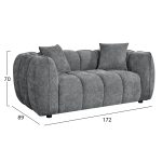 ΚΑΝΑΠΕΣ 2-ΘΕΣΙΟΣ LYKKE HM3324.01 ΓΚΡΙ ΥΦΑΣΜΑ 172x89x70Υεκ. - Image 2