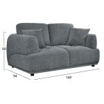ΚΑΝΑΠΕΣ 2-ΘΕΣΙΟΣ STRUCTO HM3330.01 ΓΚΡΙ ΥΦΑΣΜΑ 168x94x88Υεκ. - Image 2