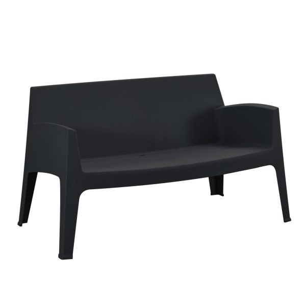 ΚΑΝΑΠΕΣ 2-ΘΕΣΙΟΣ ΠΟΛΥΠΡΟΠΥΛΕΝΙΟΥ SLEEK HM6366.02 ΧΡΩΜΑ ΜΑΥΡΟ 133x68x73Υεκ.