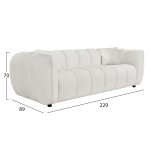 ΚΑΝΑΠΕΣ 3-ΘΕΣΙΟΣ LYKKE HM3323.02 ΕΚΡΟΥ ΥΦΑΣΜΑ 229x89x70Υεκ - Image 2