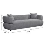 ΚΑΝΑΠΕΣ 3-ΘΕΣΙΟΣ ARCTIS HM3327.01 ΓΚΡΙ ΥΦΑΣΜΑ 229x88x88Υεκ. - Image 2