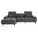 ΚΑΝΑΠΕΣ ΑΡΙΣΤΕΡΗ ΓΩΝΙΑ DIVYA HM3267.12L ΓΚΡΙ ΥΦΑΣΜΑ 260x100-174x104Υεκ. - Image 3