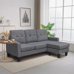 ΚΑΝΑΠΕΣ ΓΩΝΙΑ ΑΝΑΣΤΡΕΨΙΜΗ MEGGY HM3297.01 ΓΚΡΙ ΥΦΑΣΜΑ 184,5x129x86Yεκ. - Image 4