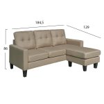 ΚΑΝΑΠΕΣ ΓΩΝΙΑ ΑΝΑΣΤΡΕΨΙΜΗ MEGGY HM3297.03 ΜΠΕΖ ΥΦΑΣΜΑ 184,5x129x86Yεκ. - Image 2