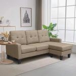 ΚΑΝΑΠΕΣ ΓΩΝΙΑ ΑΝΑΣΤΡΕΨΙΜΗ MEGGY HM3297.03 ΜΠΕΖ ΥΦΑΣΜΑ 184,5x129x86Yεκ. - Image 4